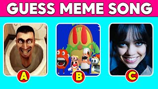 Guess Meme SONG, VOICE #2 | Pizza Tower Scream, Skibidi Toilet, One Two Buckle, Wednesday Quiz..