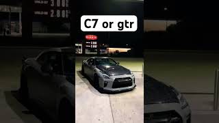 What’s a better street car?#streetracing #gtr #c7 #tx2k #nightlife #nissangtrlovers #carvet