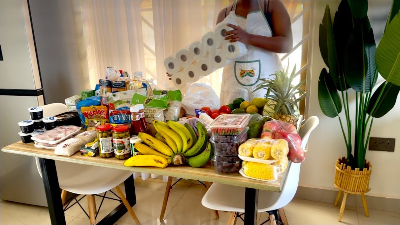 KAMPALA LIVING 🇺🇬, monthly grocery restock, fridge organization, pantry restock, 