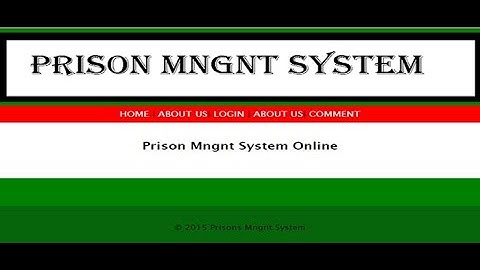 PRISON MANAGEMENT SYSTEM IN PHP WITH SOURCE CODE | Source Code & Projects