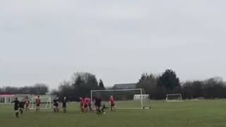Oscar Taylor’s free kick for Improtech, against York Academy. Final score Improtech 5 York 3