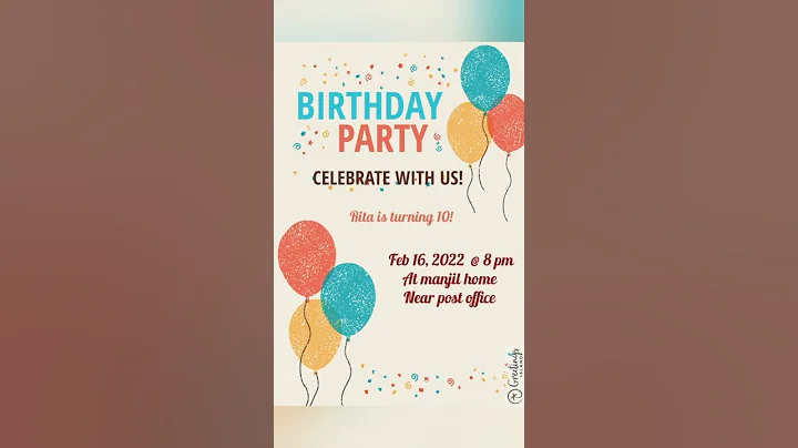 Birthday party invitation card # how to make birthday party invitation card easy way