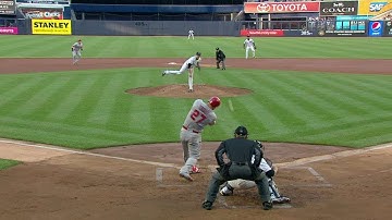 LAA@NYY: Trout lines an RBI single to center