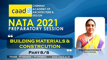 NATA 2021 PREPARATION  /  NATA ENTRANCE EXAM  /BUILDING MATERIALS & CONSTRUCTION -  PART 8/8