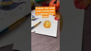 🎃✨🎨🖌 #pumpkin #halloween #tutorial #painting #drawing #watercolor #acuarelas #magic #color