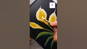 Painting Calla Lily using OneStroke technique #artvideo #arttutorial #flowerpainting #viral #artwork