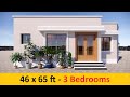 Single story house design  3 bedrooms  modern house design  village house design