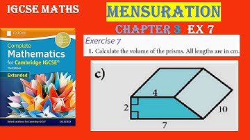 Mensuration Chapter 3 EX 7 1Q No 1 Part c Cambridge Mathematics IGCSE Extended