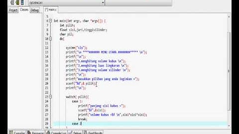 tutorial rumus volume kubus, silinder, dan luas lingkaran, by umi hajar dev c++