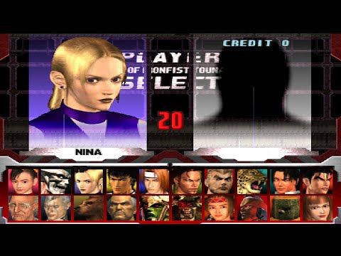 Tekken 3 - Nina Williams Arcade Mode Playthrough (HD)