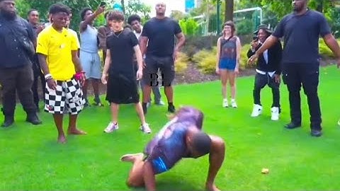 IShowSpeed teaches a fan he banned 4 years ago how to backflip Then Shaquan Parson pops up!! 