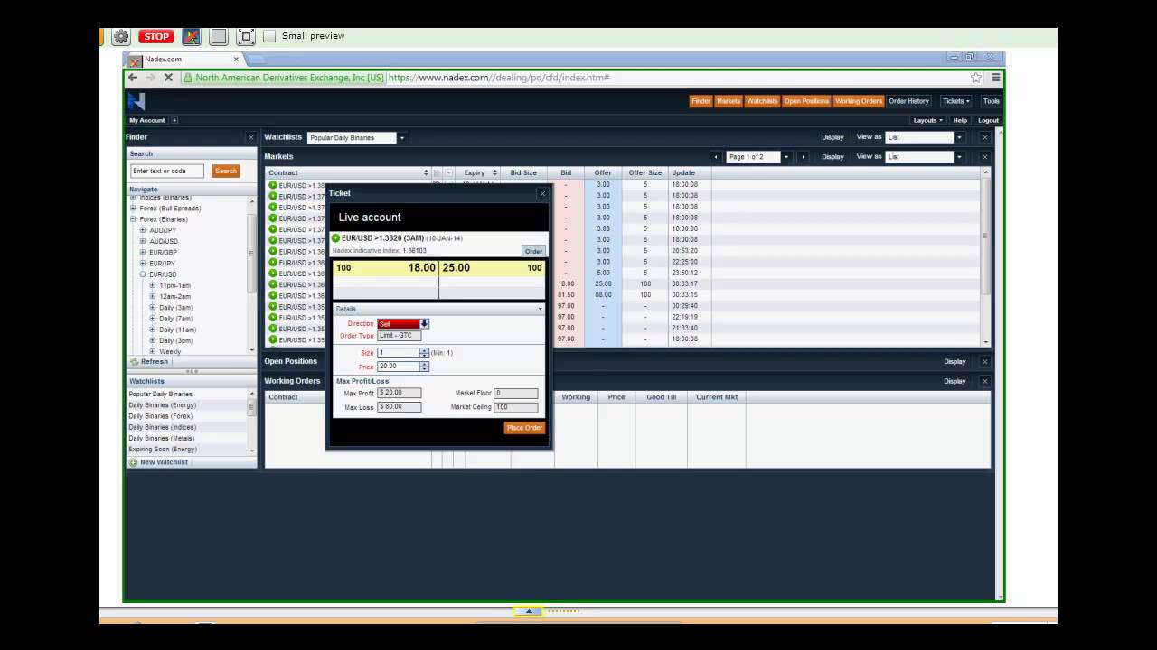 Jan 9th, 2014 TradingPub on Nadex