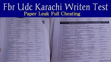 Federal Board Of Revenue Fbr Udc Karachi Written Test Today Solved Paper 8/12/2021