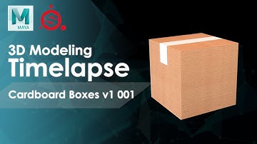 Cardboard Boxes v1 001 3D Modeling Timelapse