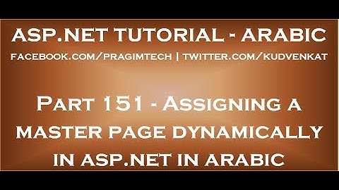 Assigning a master page dynamically in asp net in arabic