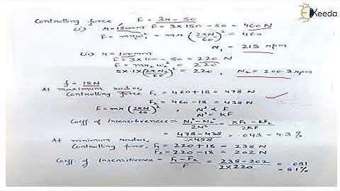 Numerical 2 Coefficient of Insensitiveness - Governors - Dynamics of Machinery