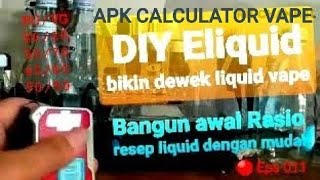 APK calculator vape android software Membuat DIY liquid rasio mudah dan cepat screenshot 1