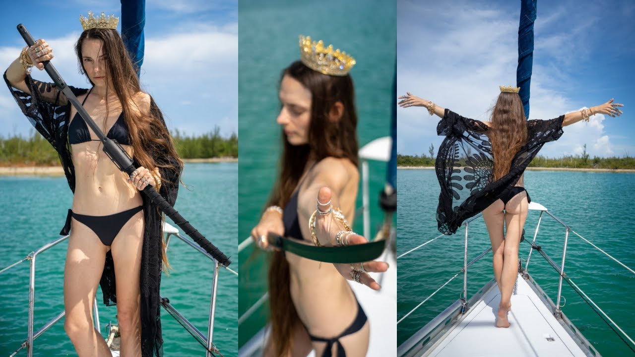 Samurai Sword Treasure Chest Bikini Photo Shoot on Sailboat (Day #16)