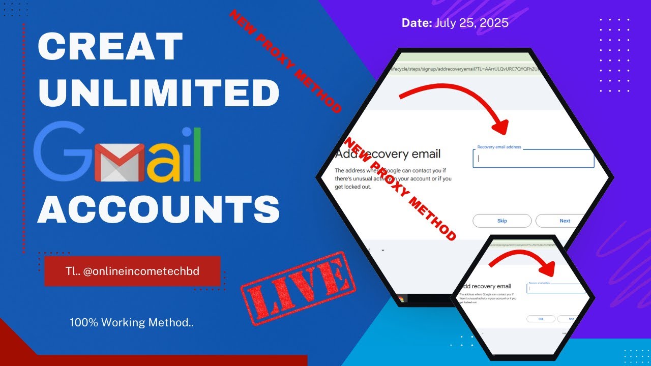 Create unlimited Gmail Accounts Using Proxy 2025 || new Method || 100% working Method 2025