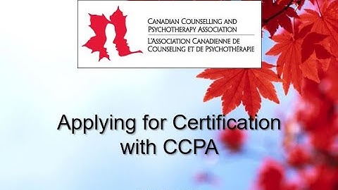 Applying for Certification with CCPA
