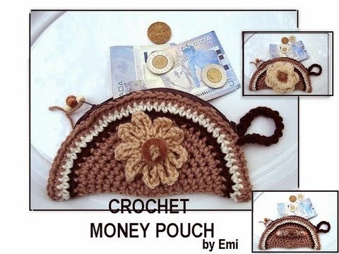 HOW TO CROCHET A MONEY POUCH, coin purse , any size - YouTube