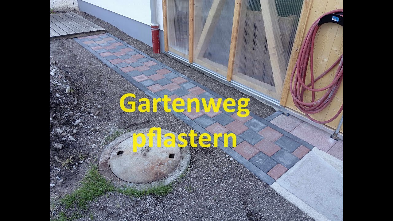 Gehweg / Gartenweg pflastern - von der grünen Wiese zum fertigen Weg