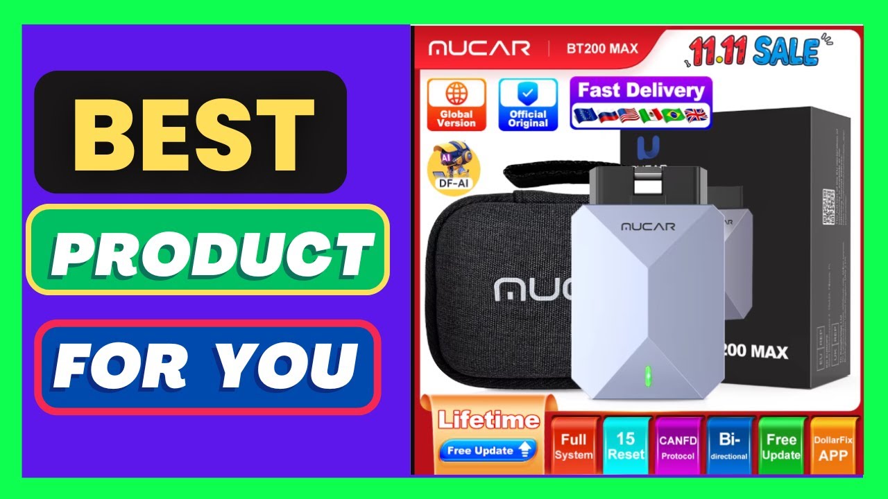 MUCAR BT200 MAX Lifetime Free Auto OBD2 Scanner