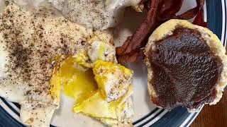 Simple Appalachia Breakfast Bacon & Eggs Fried in Bacon Grease