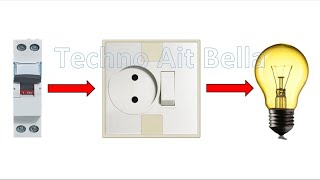 comment brancher un interrupteur et prise?+?. Connection switch socket    ترکیب مفتاح وبريزة كهرباء