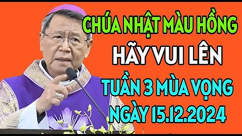 CHÚA NHẬT MÀU HỒNG - HÃY VUI LÊN TUẦN 3 MÙA VỌNG NGÀY 15-12-2024. ĐỨC  CHA KHẢM GIẢNG MỚI NHẤT