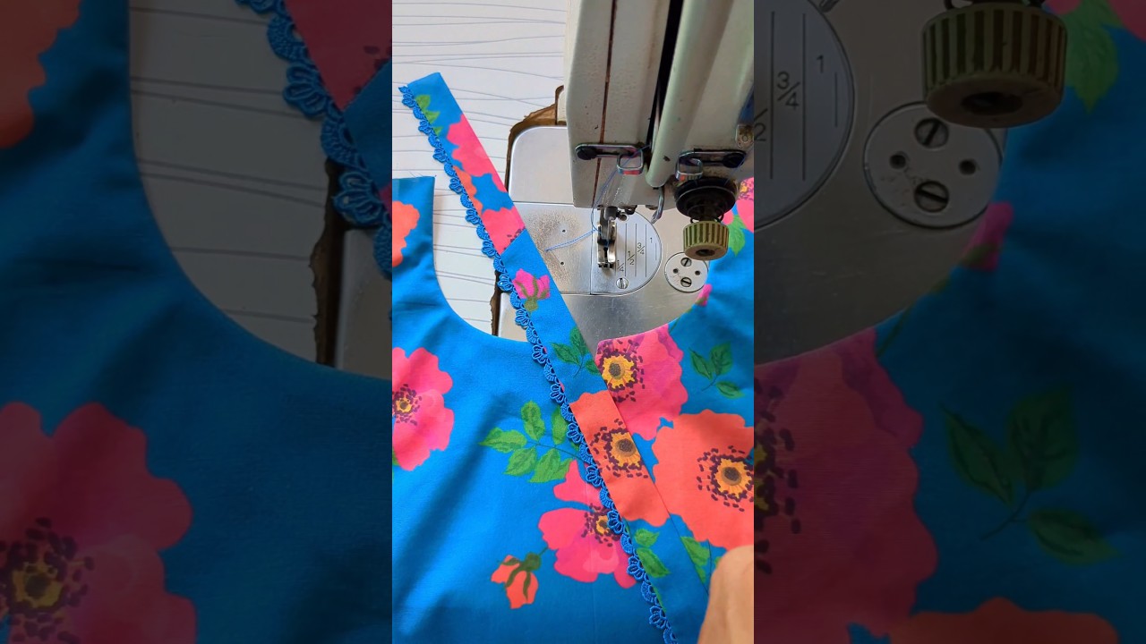 Kurti neck design with lace #youtubeshorts #neckdesign #youtubeshortsindia #stitching #diynstitch