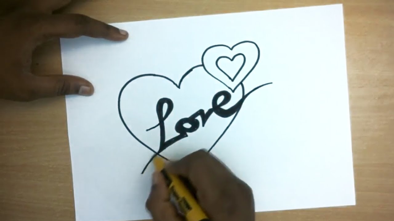 Valentines Day Heart Drawing With Love Valentines Day Drawing Draw Heart Youtube