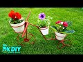 Excellent Homemade Metal Tricycle Plant Stand Flower Pot Holder | Mr.DK DIY