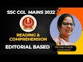 SSC CGL/CHSL Mains 2022 Strategy |Editorial based Reading Comprehension Preparation |Mock Test 38-P1