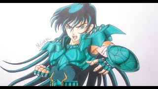 Como dibujar a Dragon Shiryu. How to draw Dragon Shiryu. Saint Seiya