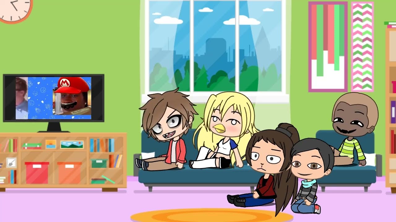 Реакция Нейса и его друзей на реакцию Марио на TikTok (Gacha Life)