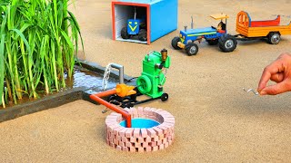 diy tractor mini well water pump science project || @MiniCreative1|| @keepvilla