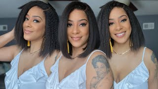 LuvMe Hair 4C Edges Kinky Straight Bob | Install and Review | Glueless Unit