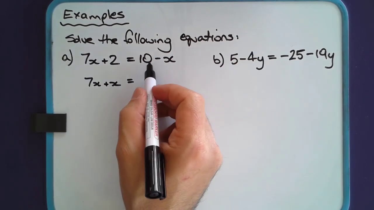 How to solve linear equations with variable on both sides (with 2 easy ...