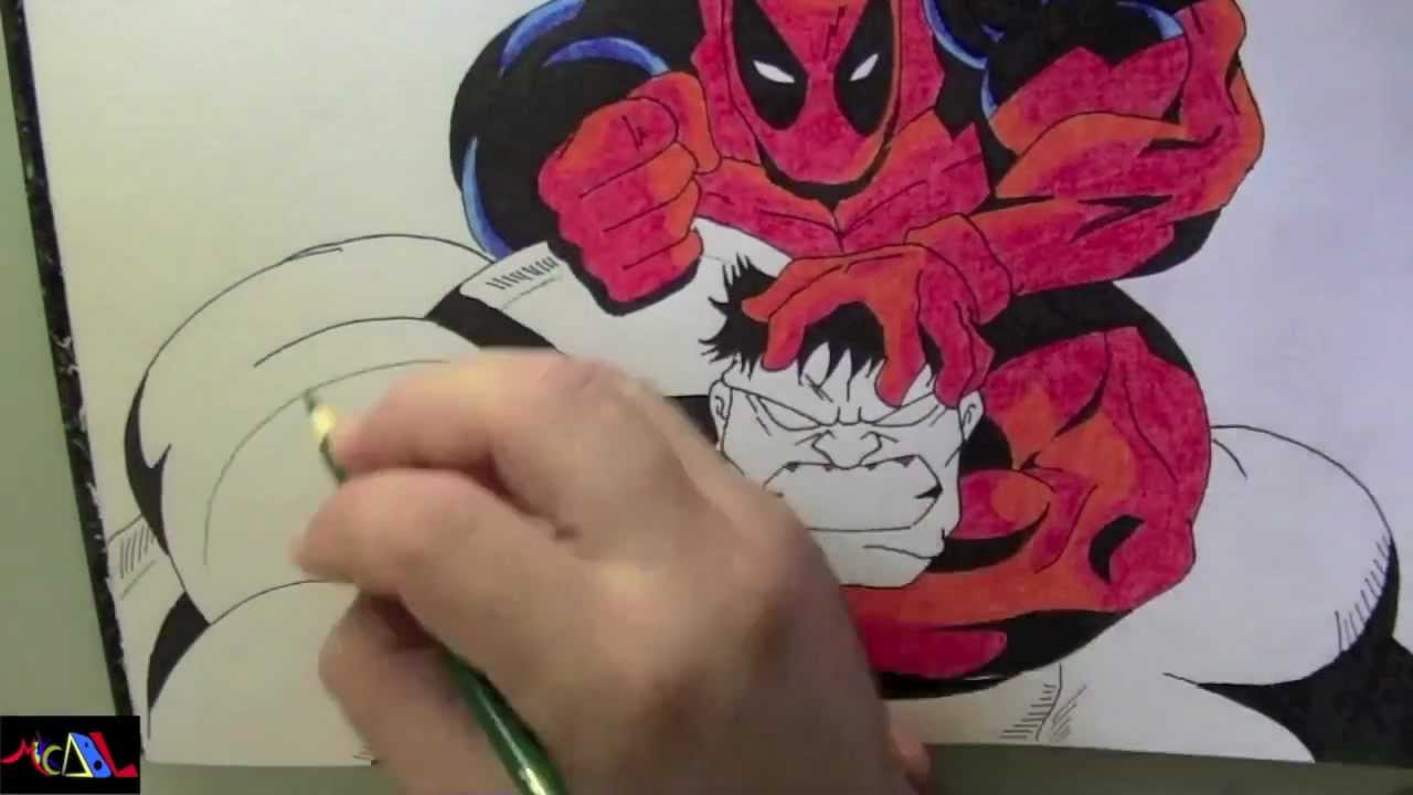 Dibujando a: Deadpool Vs Hulk