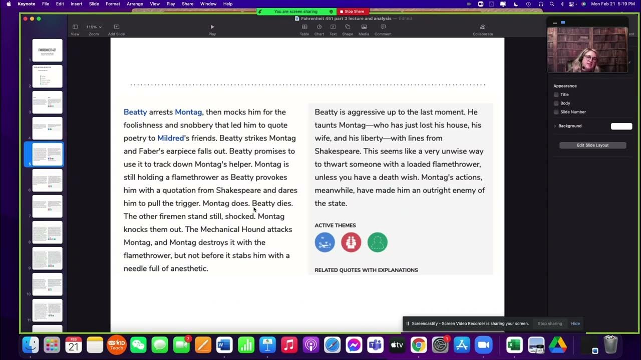 Fahrenheit 451 Part 3 Burning Bright lecture and discussion YouTube