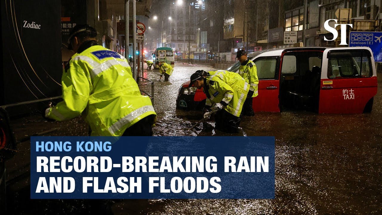 Record-breaking rain and flash floods in Hong Kong - YouTube