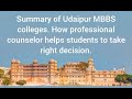 Summary of udaipur mbbs  colleges how professional counselor helps students to take right decision