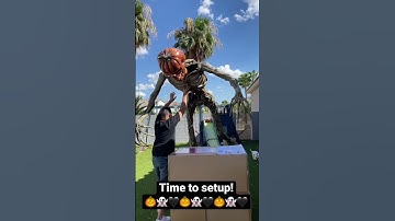 Our biggest Halloween Prop, Home Depot 12 foot Inferno pumpkin skeleton!