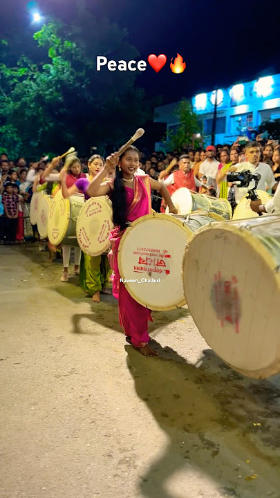 Nasik Dhol Tasha Pathak || GANAPATI AGAMANAM || Maharashtra Girl Swag Level🔥 #nanded #jagtial #2024