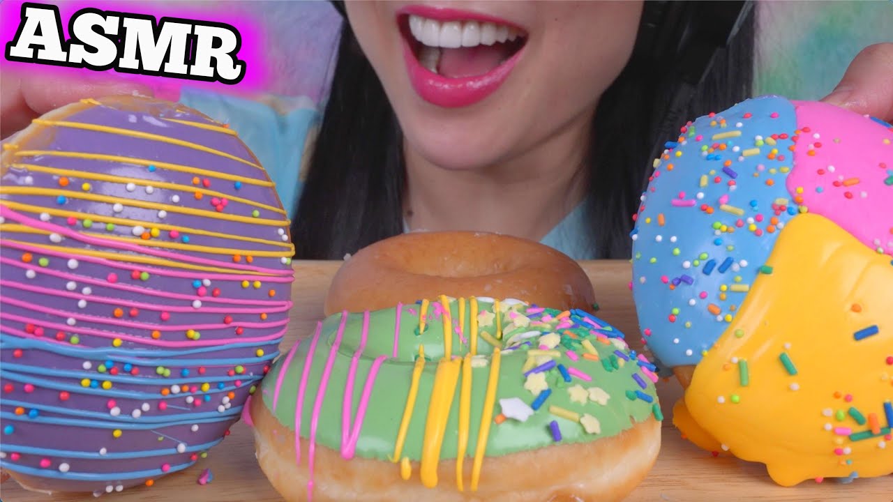 Asmr Krispy Kreme Donut Eating Sounds Light Whispers Sas Asmr Youtube