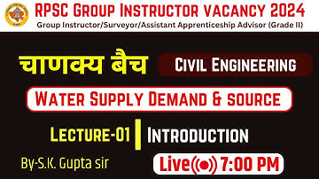 Rpsc group instructor classes || Water Demand (Civil) Lec-01 || #rpsc_group_instructor_course