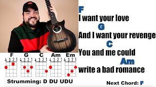 BAD ROMANCE - Lady Gaga (Ukulele Play Along with Chords and Lyrics)