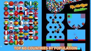 Which Country Wins? Marble Race of Top 60 Populations