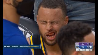 Steph Curry Hit In The Face and gets a Nose Bleed!😱